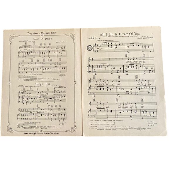 Vintage Joan Crawford Sadie McKee "All I Do Is Dream Of You" Sheet Music - Picture 2 of 4